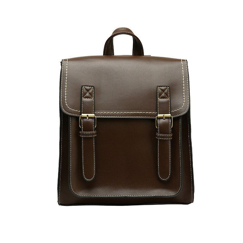 Vintage Backpack Female Synthetic Leather Bag School Shoulder Purse 28*10*30 CM