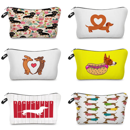 Cute Printed Cosmetic Bags Travel Storage Pouch Reusable Makeup Purse Polyester