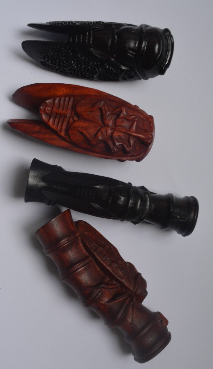 Ebony Wood Rosewood Carved Cicada Wooden Gift Art Sculpture Pendant Decor