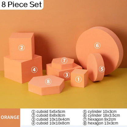 Photo Background Props 8Pcs Foam Solid Colors Photography Cube Posing Ornaments