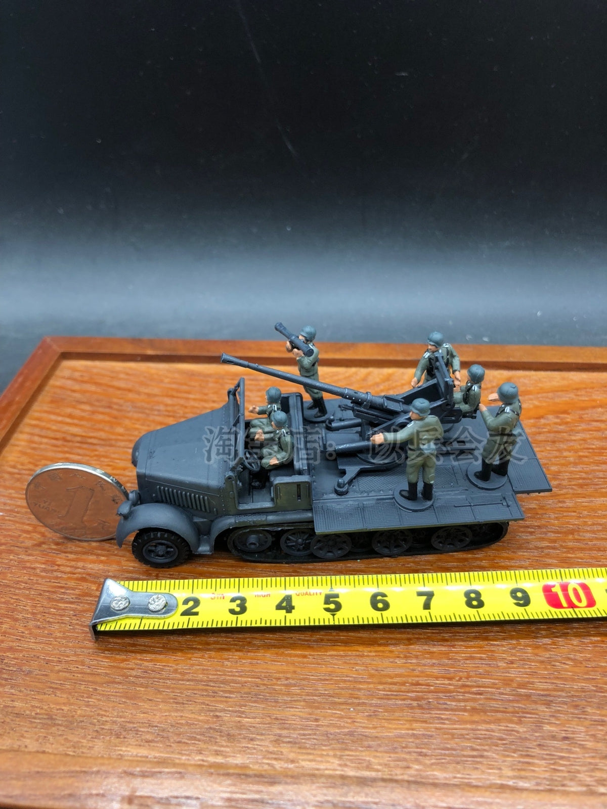 1/72 World War II German 37mm Vehicle Cannon+6Pcs Soldier Model