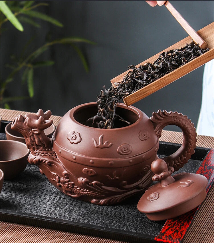 Chinese Kungfu Tea Pot Large Capacity Yixing Purple Clay Teapot Handmade
