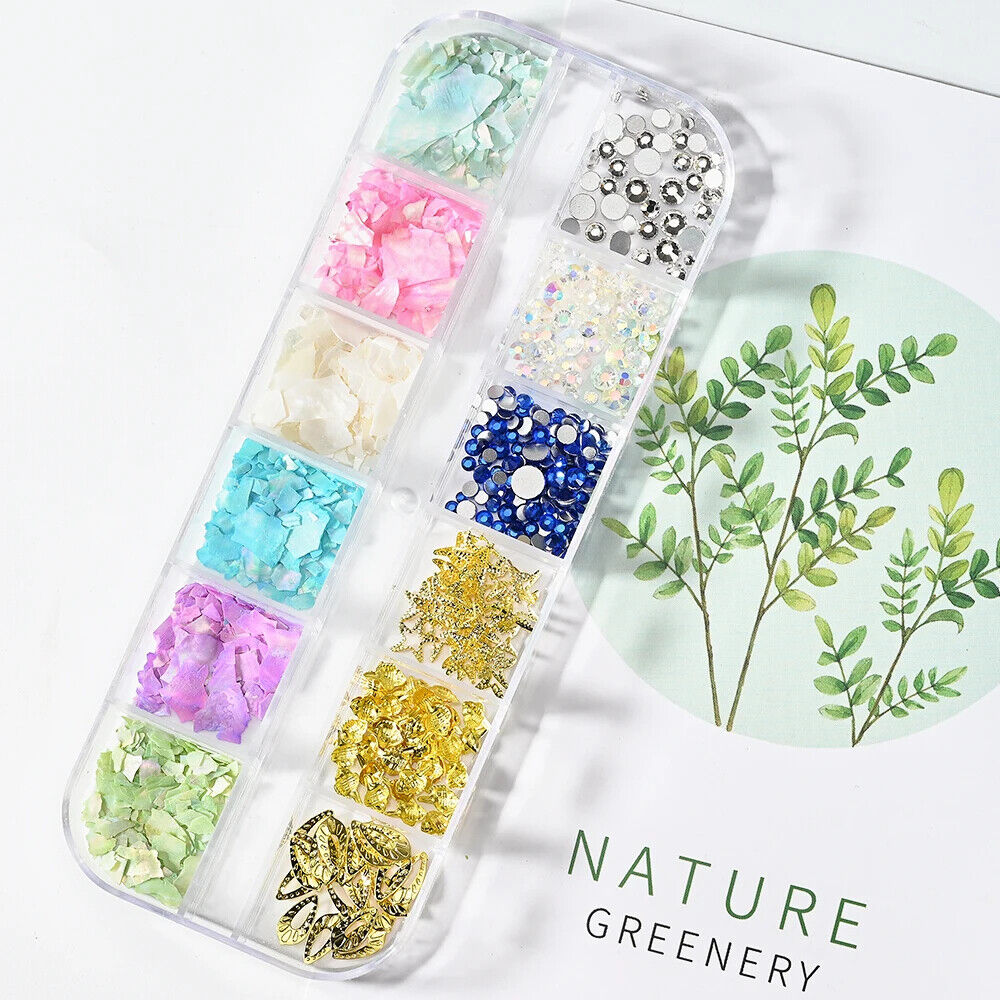 Nail Art Charms Flakes Abalone 3D Irregular Slice Shell Stone DIY Manicure Decor