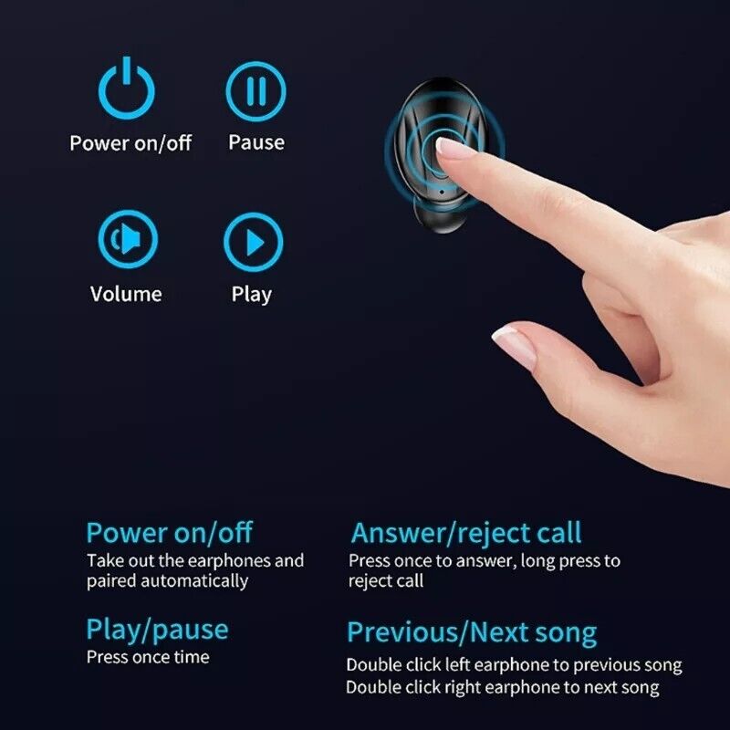 Mini Bluetooth 5.0 Wireless Headset TWS Earphones Stereo Headphones Earbuds