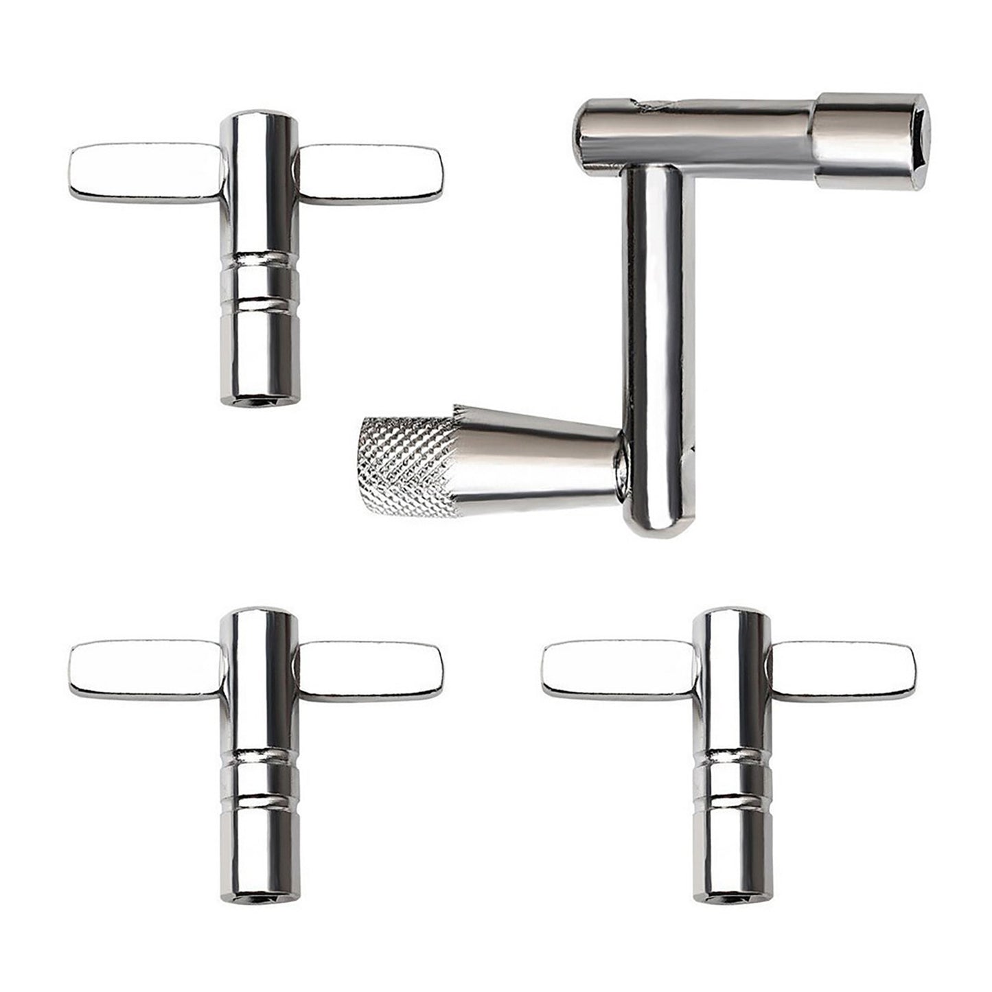 4 Piece Drum Key Set Includes Continuous Motion Speed Key for All Drum Tuning