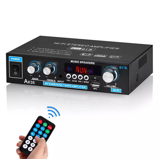AK35 Mini Bluetooth 5.0 Stereo Audio Amplifier Car Home HiFi Music USB FM AMP