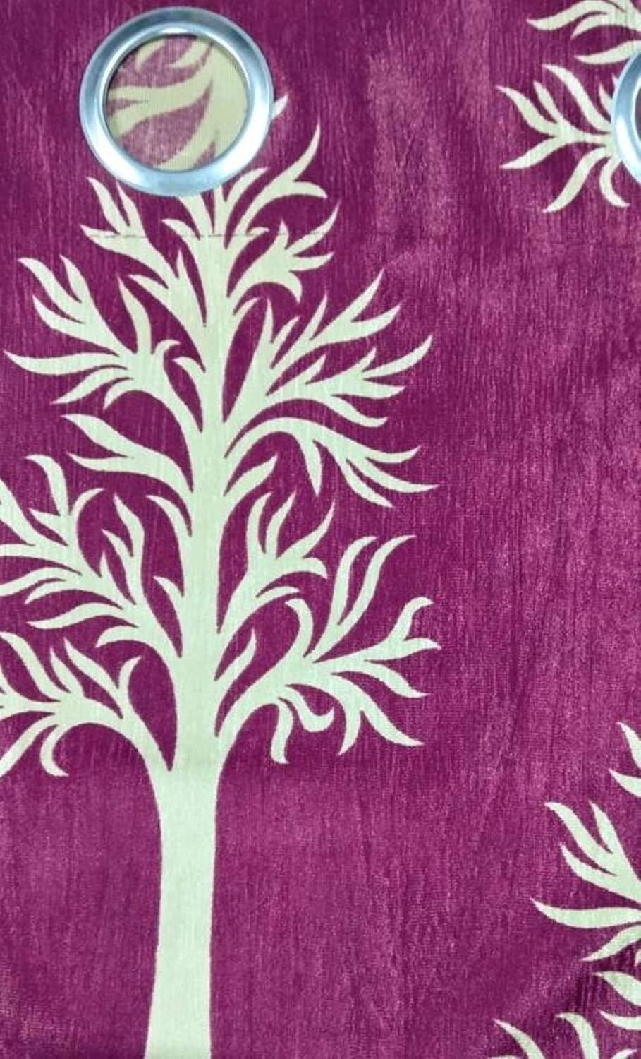 New 2 Pieces Printed Door Curtain Set 7 Feet Wine