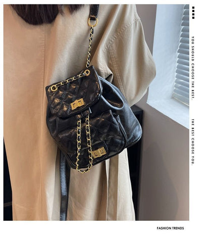 Backpack Shoulder Bag Chain Small Handbag Purse Polyester Traveling Softback 1PC