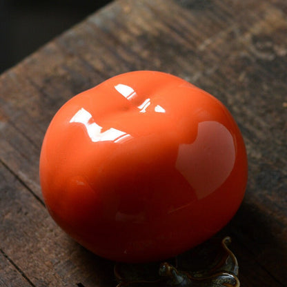 Small Persimmon ceramic Tea Caddies