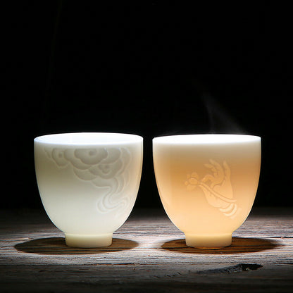 Dehua White China Porcelain Tea Cup Master Cup Of Tea Creative Kungfu Tea Cup