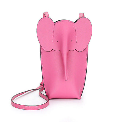 Women Fashion Genuine Leather Crossbody Shoulder Bag Elephant Pocket Phone Pouch