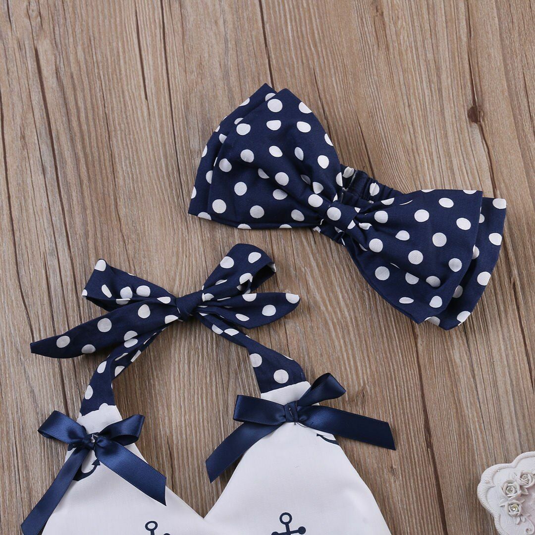 Baby Girls Toddler Infant Clothes Tops Shirts Polka Dot Briefs Head Outfits Set