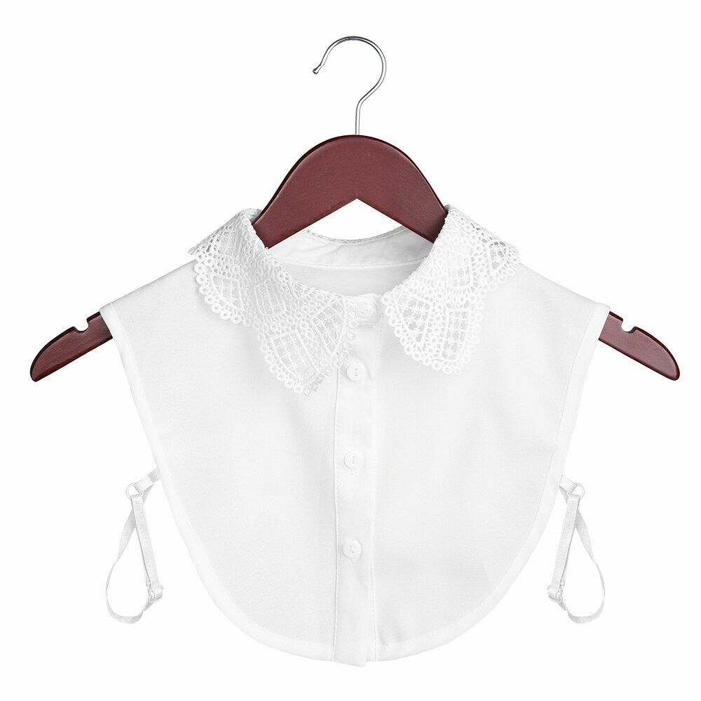 Shirt Collar Women Cotton Lace Fake Blouse Vintage Lapel Clothes Accessories Top