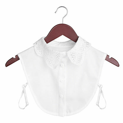 Shirt Collar Women Cotton Lace Fake Blouse Vintage Lapel Clothes Accessories Top