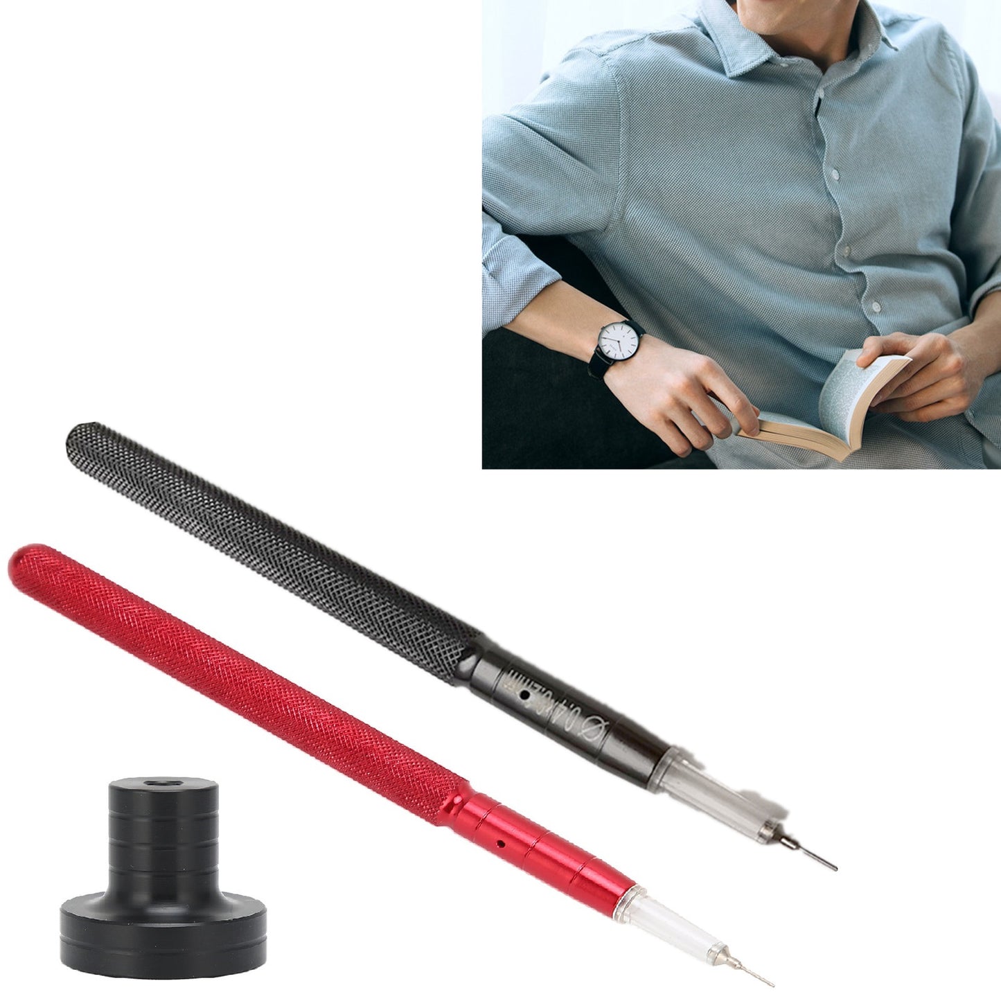 Aluminum Watch Lubricant Oiler Pen With Black Base Watchmaker Repairing Tool