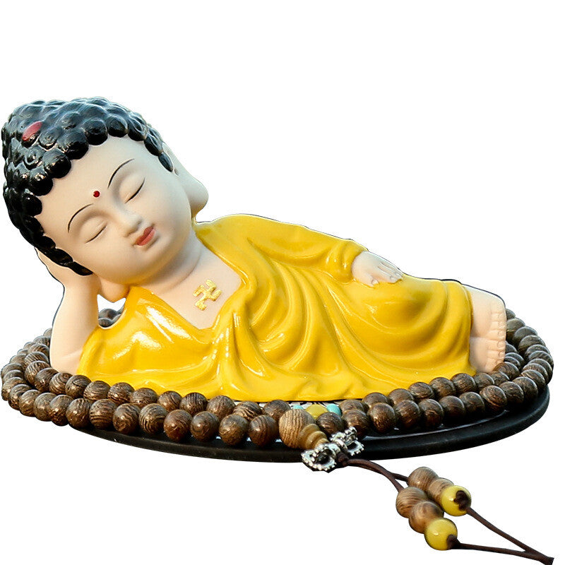 safety Buddha for car decoration porcelain tea pet house warming gift small size