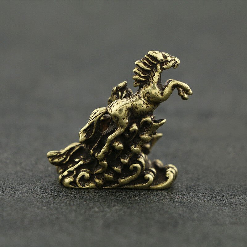 Brass Solid Horse Figurine Small Statue House Decoration Animal Figurines Toys