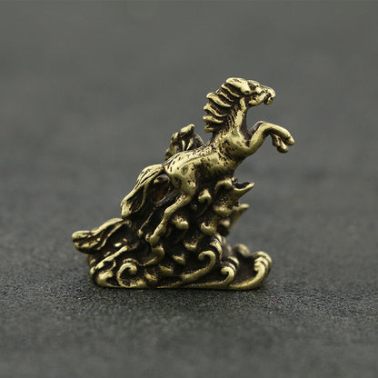 Brass Solid Horse Figurine Small Statue House Decoration Animal Figurines Toys