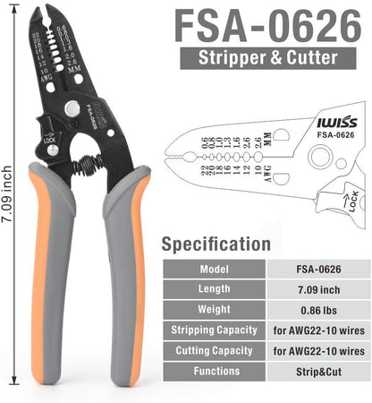 IWISS SN Series Quick Change Wire Crimper Tool Set Connectors Crimping Plier Kit