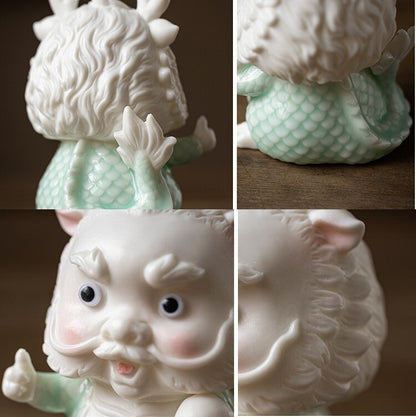 Mascot Statue Dragon Handmade Artware Porcelain Tea Pet House Warming Gift Small