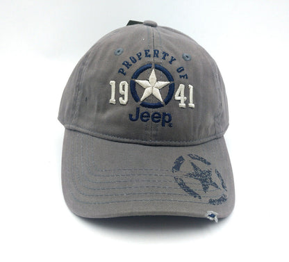 Jeep 1941 Hat Sport Baseball Ball Cap Embroidery Men's Unisex Adjustable Grey