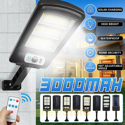 Lampara Solar con Control Remoto Exteriores LED Gran Potencia Sensor Movimiento