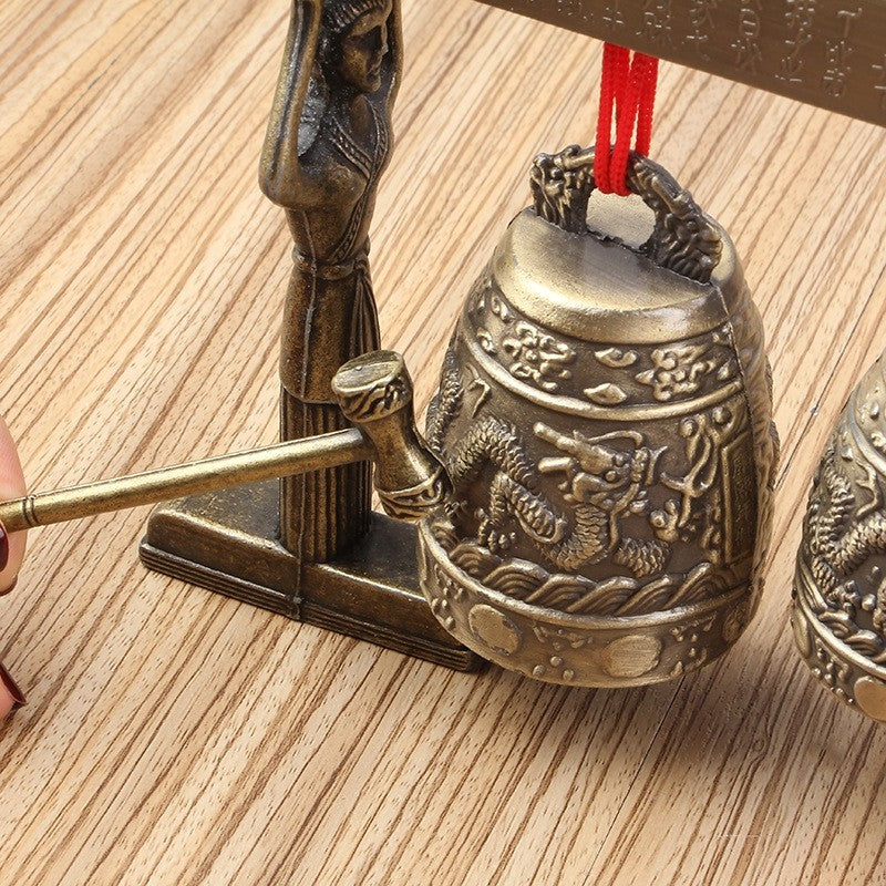 Feng Shui Ancient Brass Chime Musical Meditation Bells Dragon Design