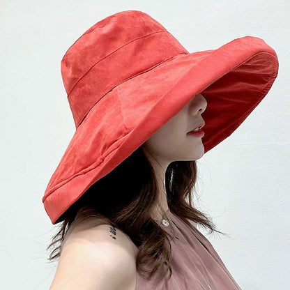 Sun Hat Big Brim Female Seaside Protection UV Cap Japanese Wild Fisherman Korean