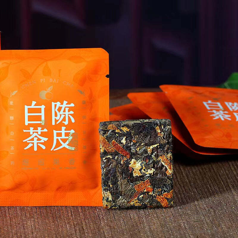 250g Tangerine Peel White Tea Chinese Herbal Tea Brick Bag Package Healthy Drink