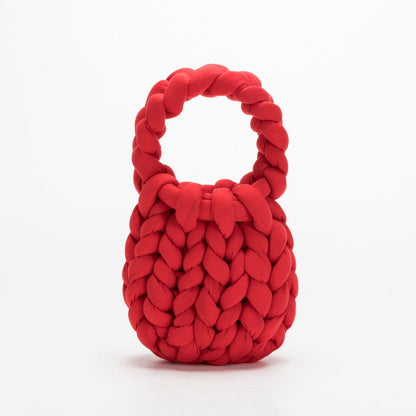 Thick Rope Woven Handbag Crochet Small Tote Bag Knitted Small Purse Cotton Totes