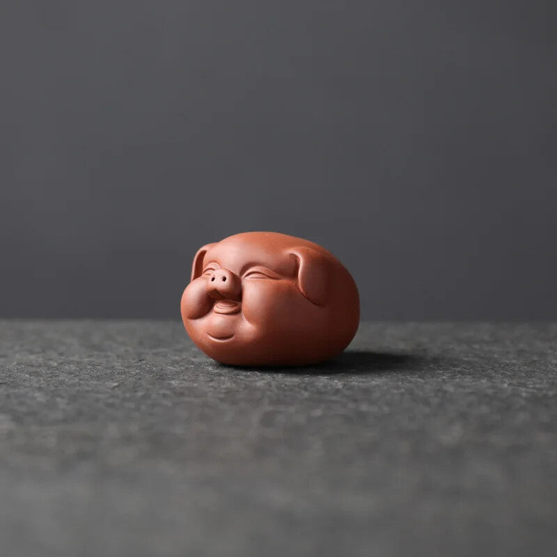 Tea Pet Purple Clay Lovely Pig Ornament Small Tea Pets Tea Table