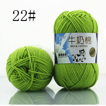 Hot Sale 50g Hand-woven Chunky Yarn Soft Milk Cotton Knitting Baby wool yarn