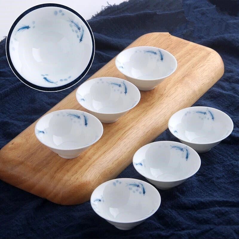 Tea Cup Porcelain Handpainted Jingdezhen Craft Pu'er Cup Chinese Kungfu Tea Cups