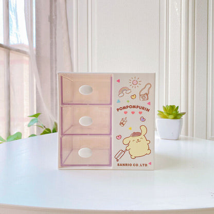 Cute Kuromi Girl Desktop Multi grid Cosmetics Storage Box Creative Pen Holder