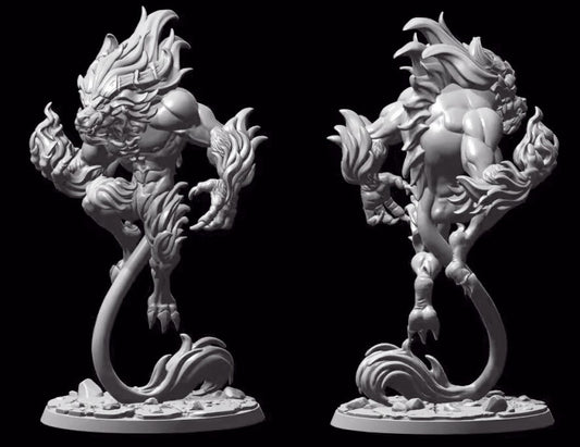 1/24 resin figure model Fantasy Lion Man ED Printing Unassembled Unpainted