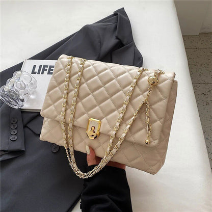 Quilted Shoulder Bags Women 2023 Crossbody Bags PU Leather Ladies Handbags
