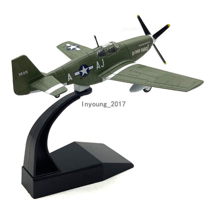 1/72 1941 WWII P-51B Mustang Fighter Aircraft Diecast Military Airplane Model