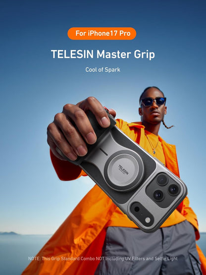 Master Grip Kit for Iphone 17 Pro, Magnetic Phone Camera Grip Powergrip Kit Buil