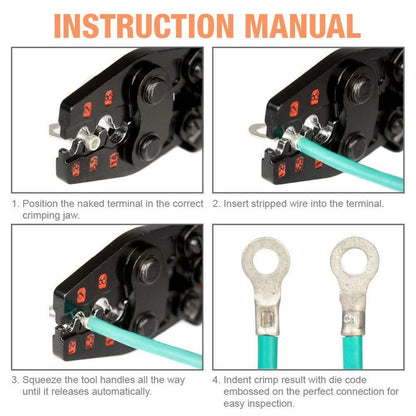 IWS-38 Ratchet Crimping Tool for Non-Insulated Terminals 8-38MM² Crimper Pliers