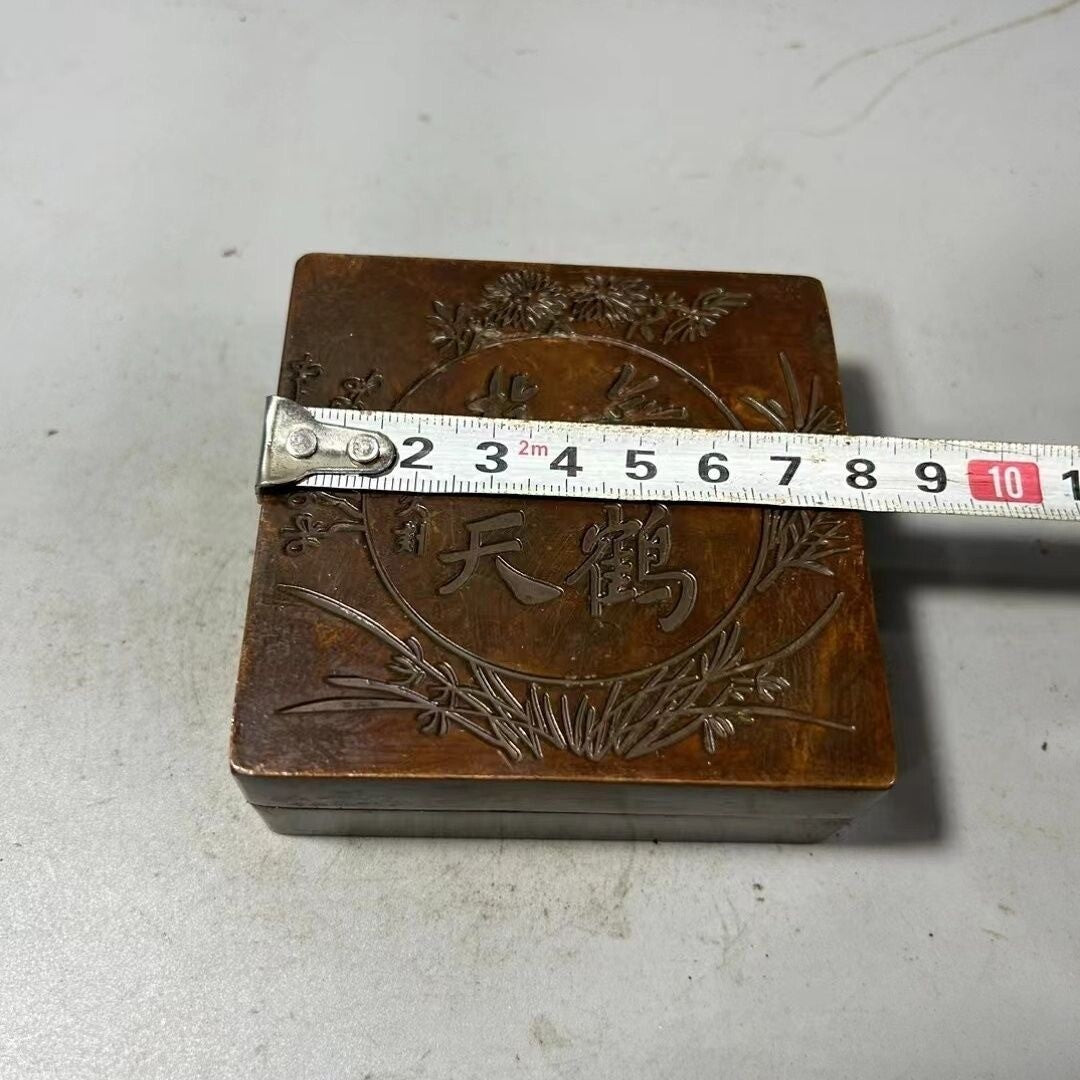 Rare Chinese Songhe Yannian inkstone box collection table Decor Gifts