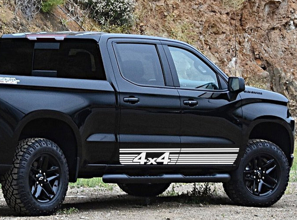 2 PCS Graphics Car Side Sticker Stripe For Silverado Amarok Tacoma Vinyl Decals