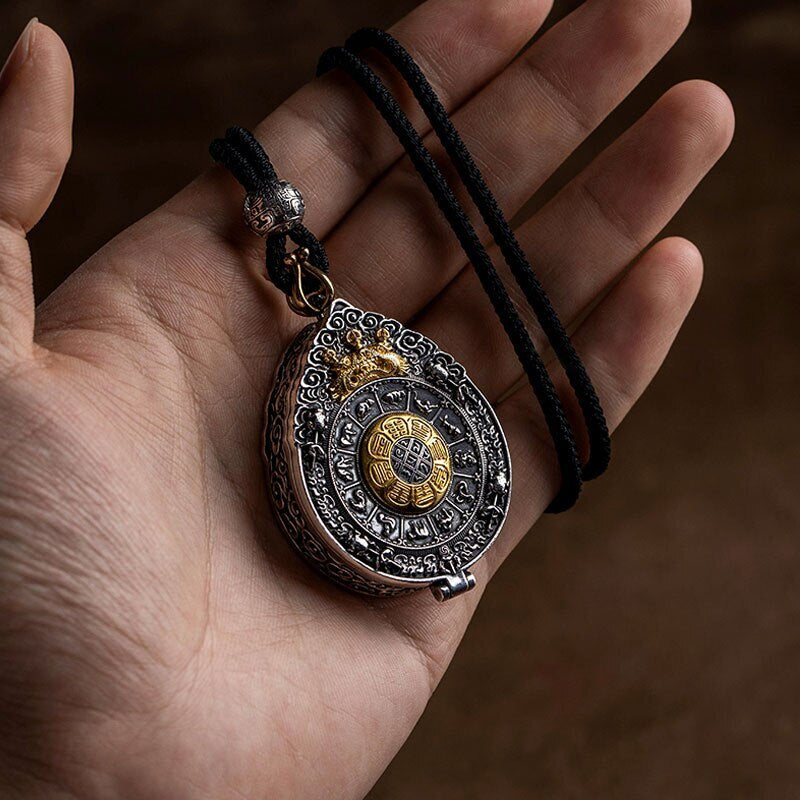 Old Jiugong Bagua Gawu Box Pendant Necklace Decoration Pendant Pendant necklace
