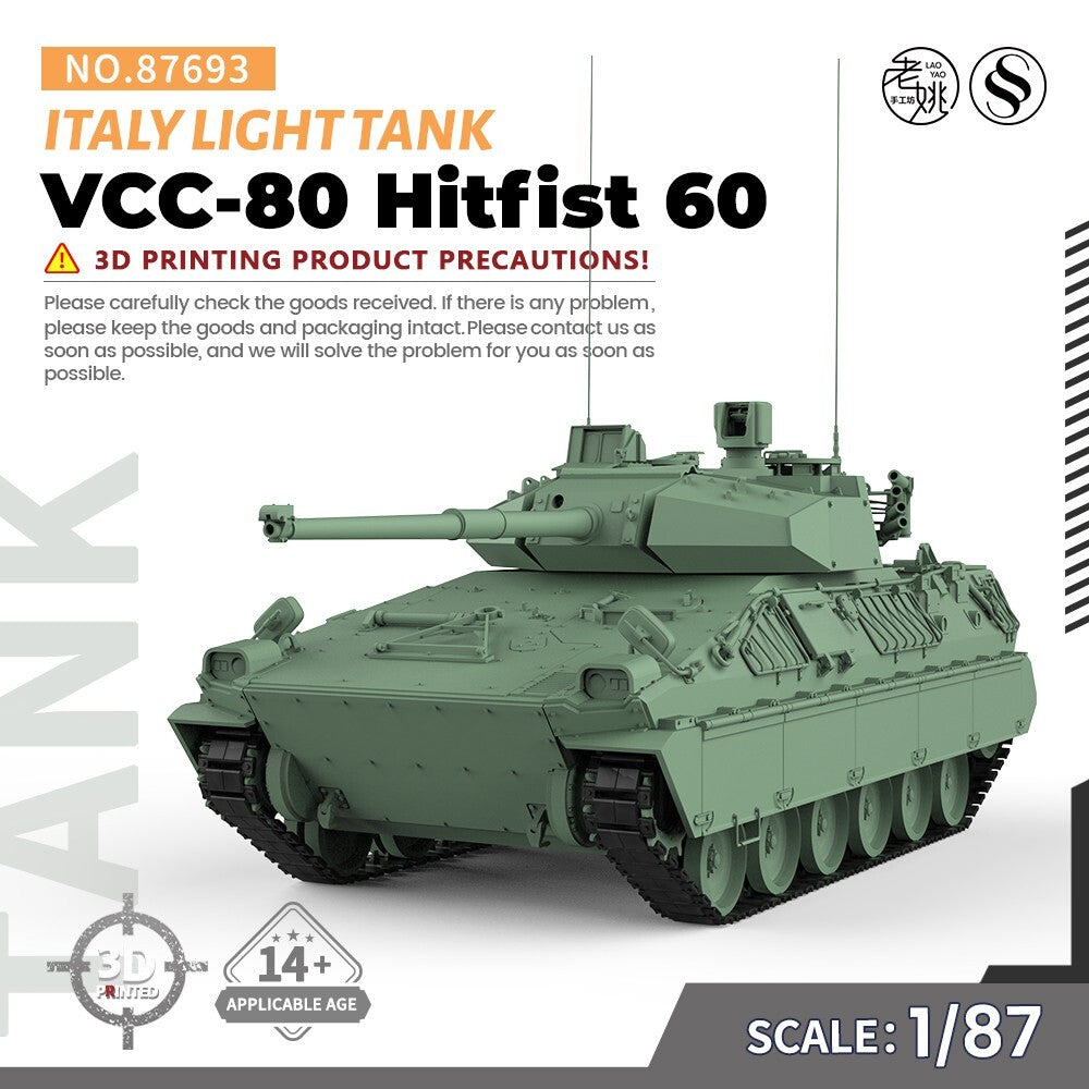 SS87693 1/87 HO Scale Railway Military Model Kit Italy VCC-80 Hitfist 60 Light T