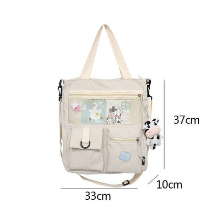 Large Capacity Shoulder Bag Fashionable Students Shoulder Bag Nylon Waterproof