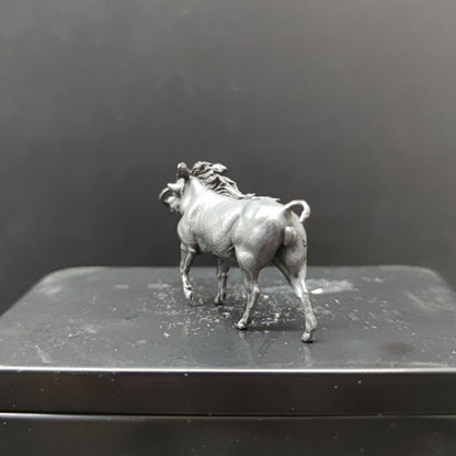 Solid Black Brass Wild Boar Statue Animal Artwork Pig Collection Decor
