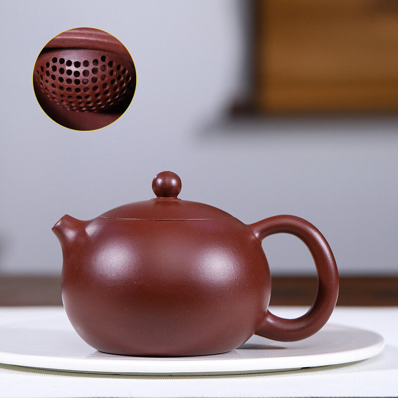 Real Yixing Zisha Tea Pot Xishi Antique Style Dahongpao Clay Ball Shaped Infuser