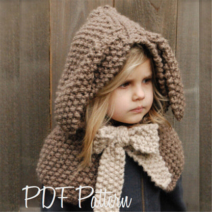 Cute Animals Style Girls Hats Scarf Set Winter Kids Knitting Hat Neckerchief