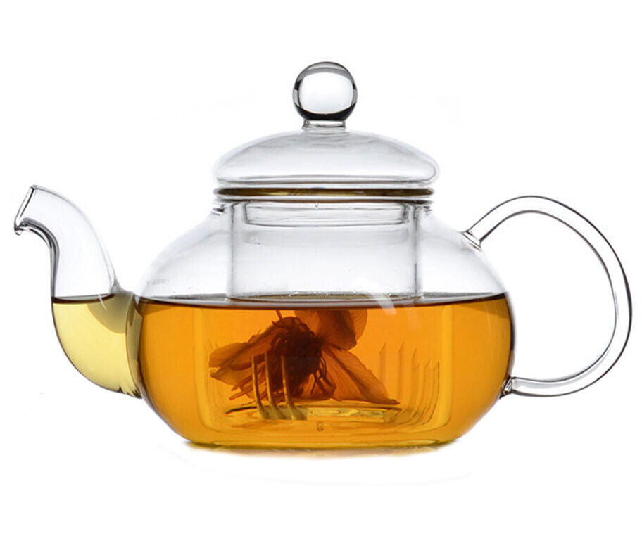 Heat Resistant Glass Teapot Flower Tea Pot with Infuser Tea Leaf Herbal Coffee