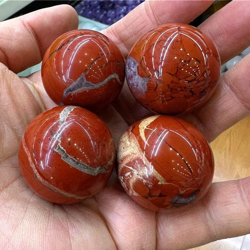 1pc Natural Red Jasper Ball Quartz Crystal Sphere Reiki Healing 30mm