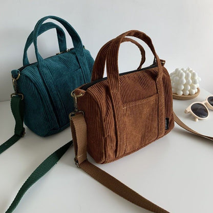 Shoulder Bag Canvas Handbag Zipper Totes Casual Purse Cloth Pouch 19*8*14 CM 1PC